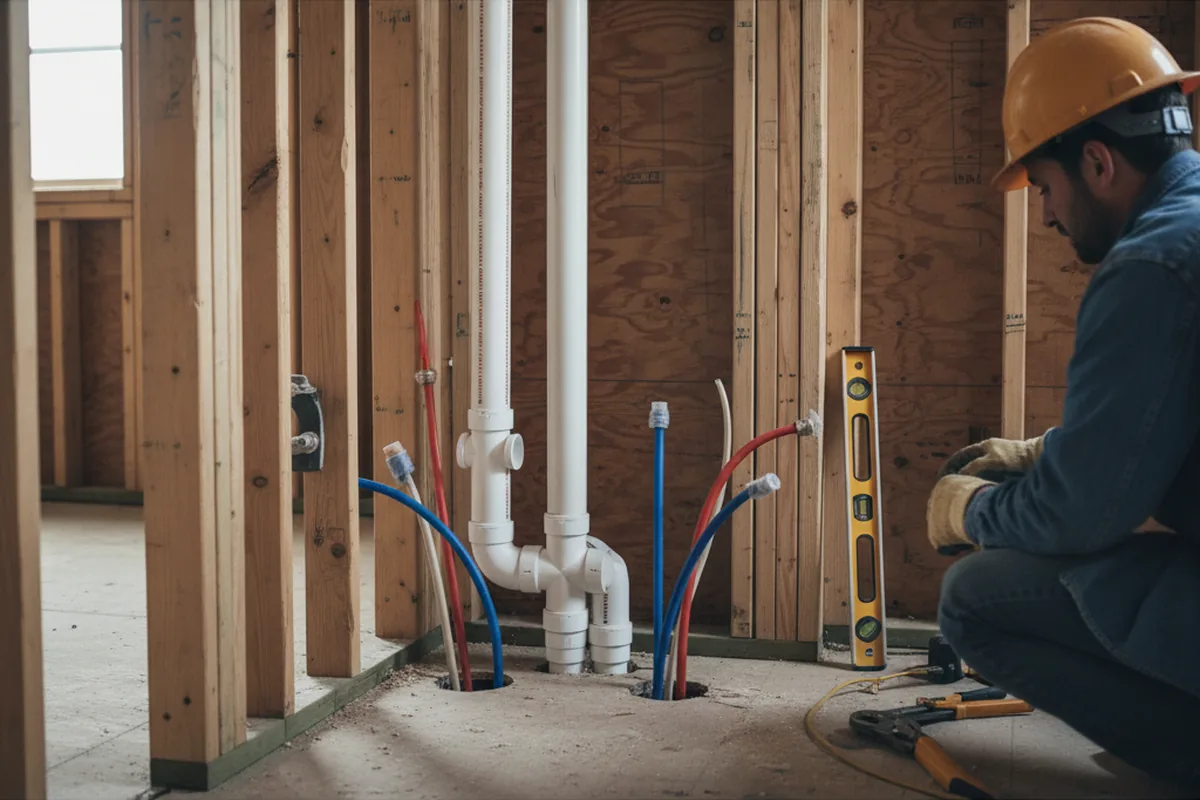Drain and supply rough-in during Garbage Disposal Repair in Avoca